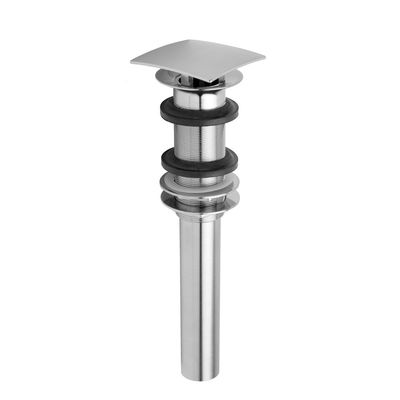 Jaclo 838-SC C.O. Style Stationary Square Top Drain without Overflow Holes, Satin Chrome