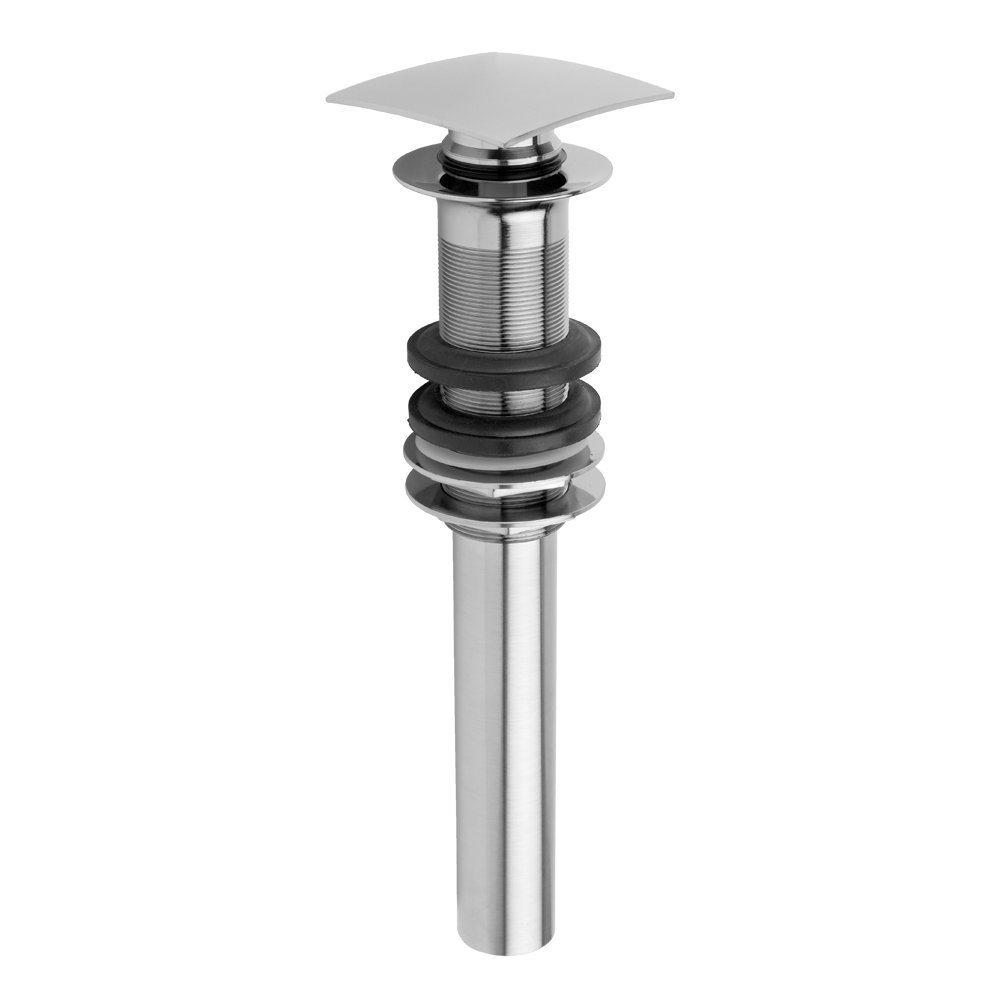 Jaclo 844-BKN C.O. Style Finger Touch Square Top Drain without Overflow Holes, Black Nickel