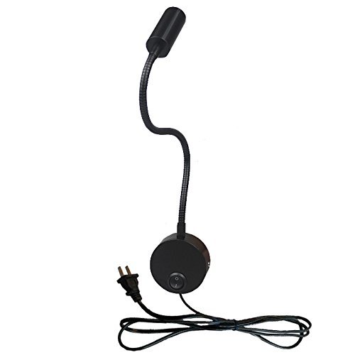 LUMINTURS 3W LED Wall Picture Lamp Hardwired Fixture ON/OFF Plug Switch Light Black-finish Warm White