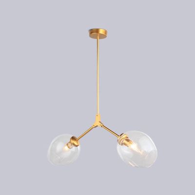 LIN XIAO HAO mayu 2-Lighting Creative Pendant Lighting E27 Art Lighting Bedroom Living Room Personalized Metal Blown Transparent Glass Lampshade Chandelier