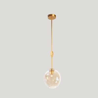 LIN XIAO HAO mayu Creative Pendant Lighting E27 Art Lighting Bedroom Living Room Personalized Metal Blown Amber Glass Lampshade Chandelier