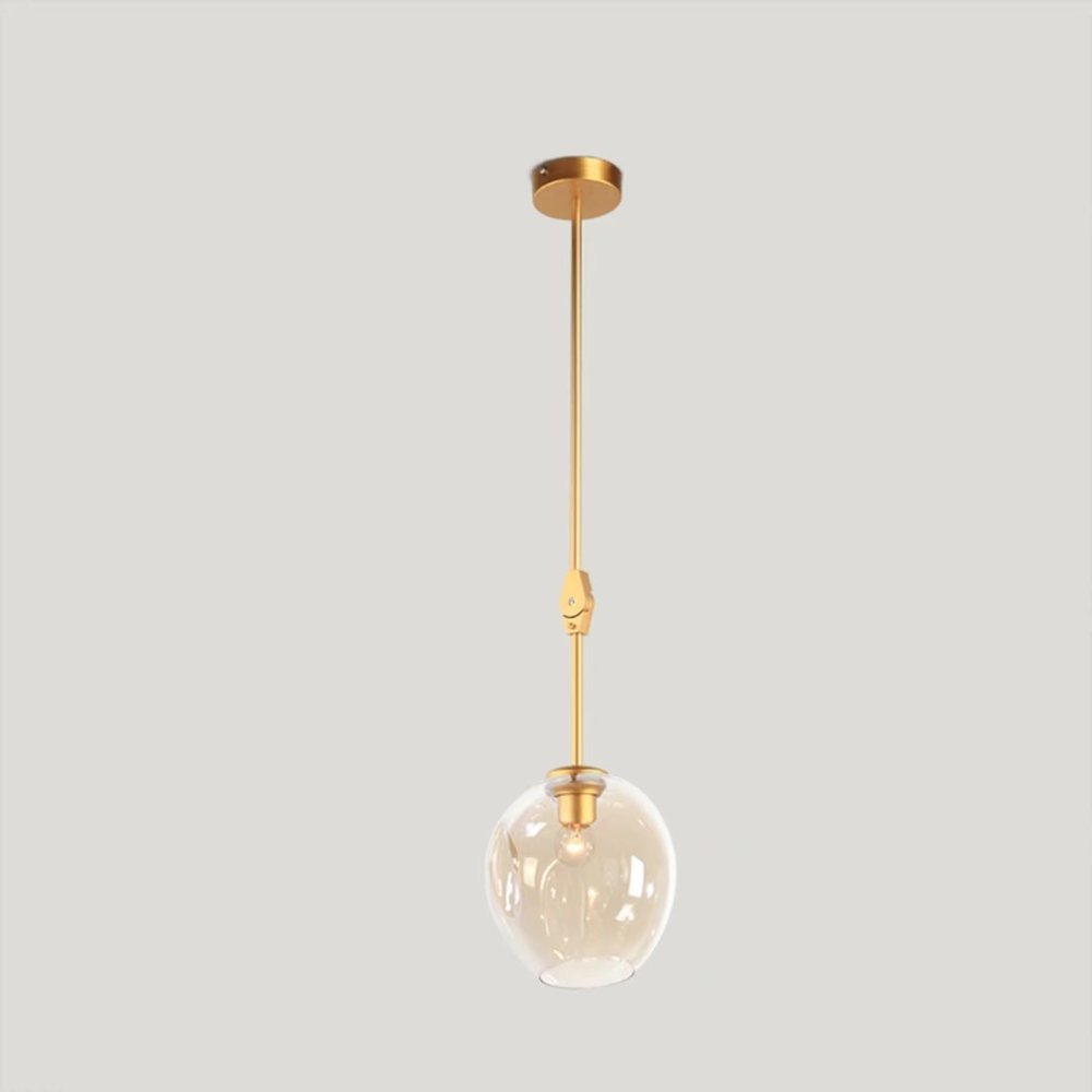 LIN XIAO HAO mayu Creative Pendant Lighting E27 Art Lighting Bedroom Living Room Personalized Metal Blown Amber Glass Lampshade Chandelier