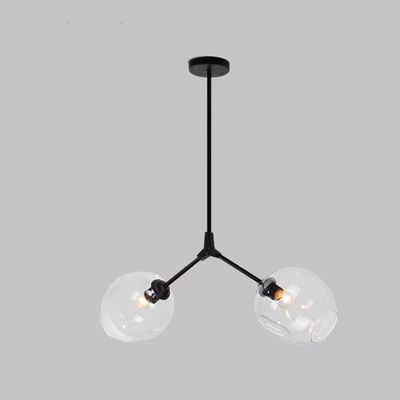 LIN XIAO HAO mayu 2-Lighting Creative Pendant Lighting E27 Art Lighting Bedroom Living Room Personalized Metal Blown Transparent Glass Lampshade Chandelier