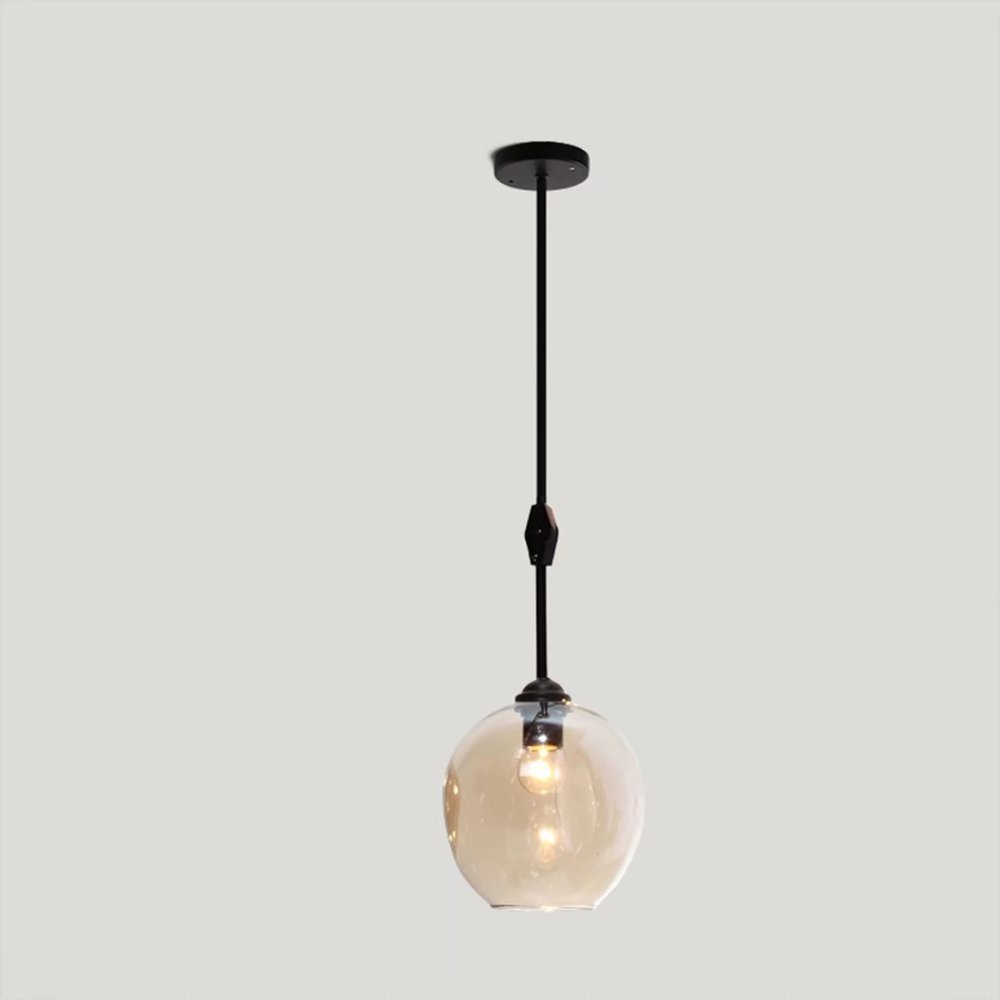 LIN XIAO HAO mayu Creative Pendant Lighting E27 Art Lighting Bedroom Living Room Personalized Metal Blown Amber Glass Lampshade Chandelier