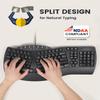 Perixx PERIBOARD-512B Wired Ergonomic Keyboard - Split Keyboard, Wrist Rest, Natural Typing - Wired USB Connectivity - US English - Black view 2