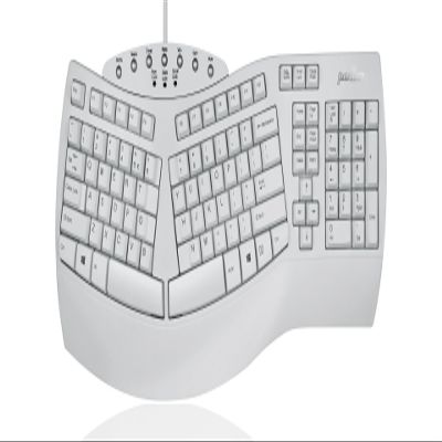 Perixx PERIBOARD-512W Periboard-512 Ergonomic Split Keyboard - Natural Ergonomic Design - White - Bulky Size 19.09"X9.29"X1.73", US English Layout