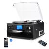 DIGITNOW Bluetooth Record Player Turntable with Stereo Speaker, LP Vinyl to MP3 Converter with CD, Cassette, Radio, Aux in and USB/SD Encoding, Remote Control, Audio Music Player Built in Amplifier view 1