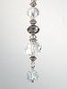 Silvery Four Leaf Clover with Clear & Silver Faceted Lampwork Glass Ceiling Fan Pull Chain view 1
