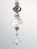 Silvery Four Leaf Clover with Clear & Silver Faceted Lampwork Glass Ceiling Fan Pull Chain view 3