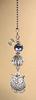 Antiqued Pewter Silvery Metal Owl and Lampwork Glass Fan Pull Chain/Light Pull view 3