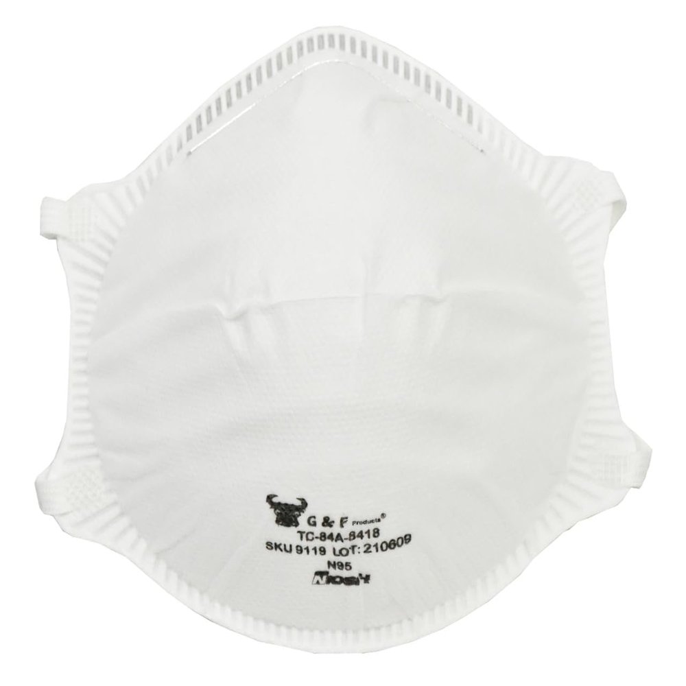 G & F Products Two-Strap Disposable Dust Masks, Cup Style, White, 50-Pack