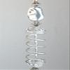 A Silvery Swirl Spring & Faceted Clear Glass Ceiling Fan Pull Chain view 1