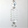 A Silvery Swirl Spring & Faceted Clear Glass Ceiling Fan Pull Chain view 2