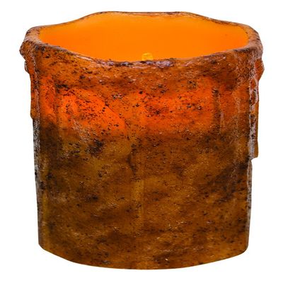 CWI Gifts G84104 Burnt Mustard Drip LED Timer Pillar Candle