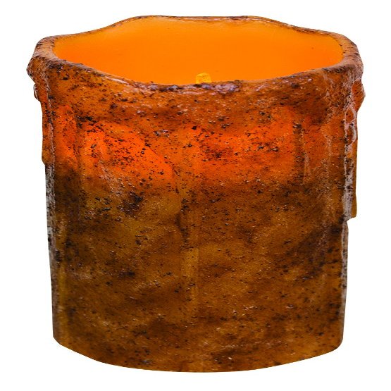 CWI Gifts G84104 Burnt Mustard Drip LED Timer Pillar Candle