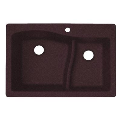 Swanstone QZ03322LS.170 Granite Kitchen Sink, 33" L x 22" H x 10" H, Espresso