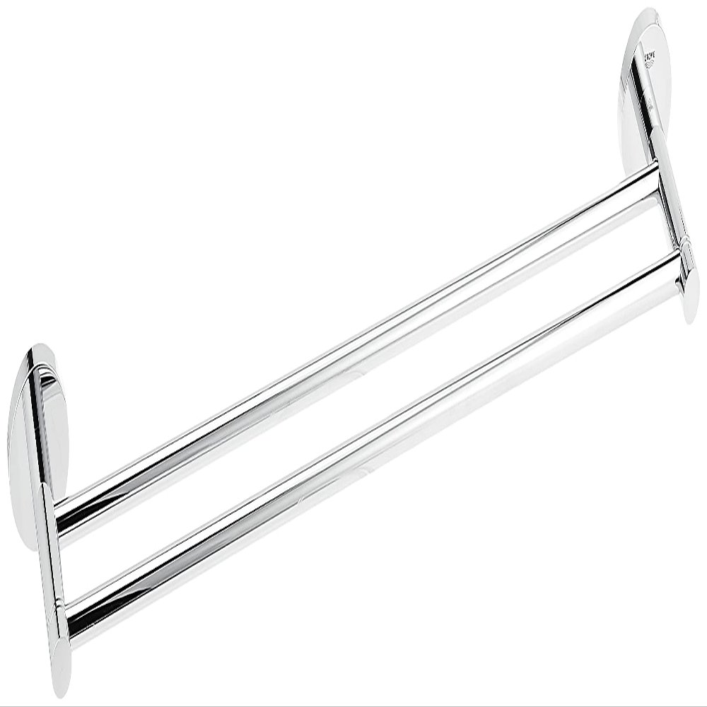 Grohe 40802001 Essentials Metal 7.28-in. Double Towel Rail, 26.182 x 4.725 x 2.363, Starlight Chrome
