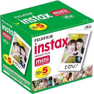 Fujifilm Mini Instant Film, 10 Sheets5 Pack(Total 50 Shoots)
