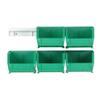 Quantum HNS210GN Hanging Rail System, 5-3/8-Inch Long by 4-1/8-Inch Wide by 3-Inch High, Green, Set of 6 bins and 2 rails view 1