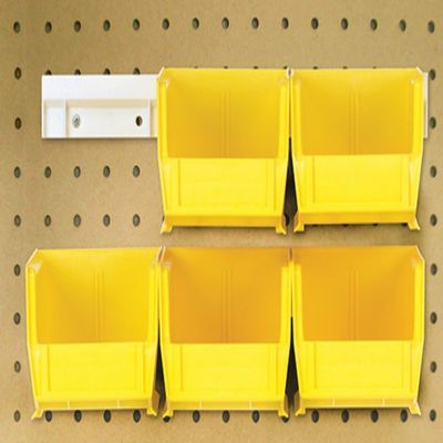 Quantum HNS210YL Hanging Rail System, 5-3/8-Inch Long by 4-1/8-Inch Wide by 3-Inch High, Yellow, Set of 6 bins and 2 rails