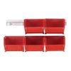 Quantum HNS210RD Hanging Rail System, 5-3/8-Inch Long by 4-1/8-Inch Wide by 3-Inch High, Red, Set of 6 bins and 2 rails view 1
