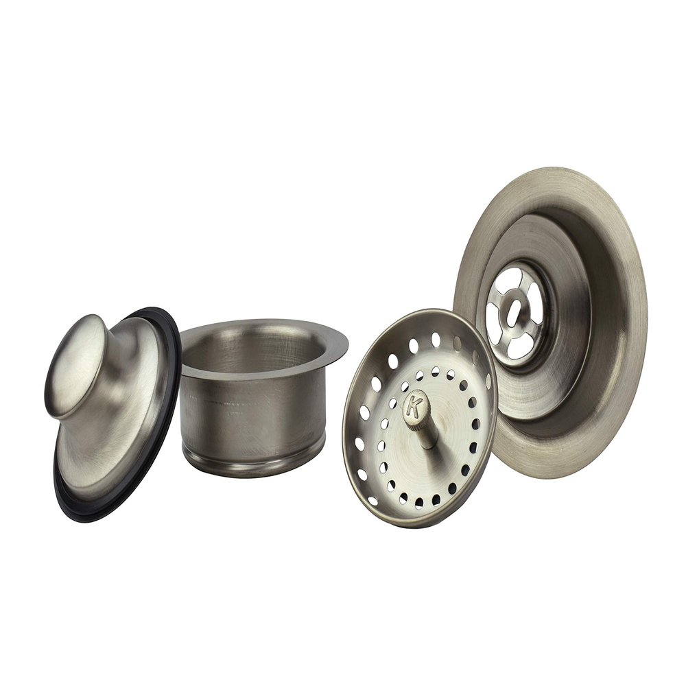 Keeney K5475DSBN Double Bowl Kitchen Sink Strainer and Garbage Disposal Flange Set, Brushed Nickel