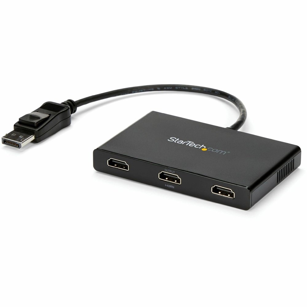 StarTech.com 3-Port Multi Monitor Adapter - DisplayPort 1.2 to 3x HDMI MST Hub - Triple 1080p HDMI Monitors - Video Splitter for Extended Desktop Mode on Windows PCs Only - DP to 3x HDMI (MSTDP123HD)