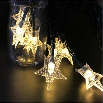K JINGKELAI Solar Stars String Lights 6.5 Meters 30 LED Solar Fairy Lights for Christmas,Wedding,Outdoor,XmasTree,Garden,Patio,Party,Lawn Decoration (Warm White)
