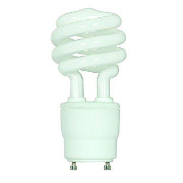 (Pack of 12) Satco S8206, 23 Watt (100 Watt) 1600 Lumens Mini Spiral CFL Warm White 2700K GU24 Base, Compact Fluorescent Light Bulb12