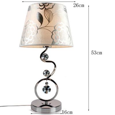 LIN XIAO HAO mayu Modern Simple Table Lamp E27 with Plug in Button Switch Living Room Bedroom Metal Crystal Cloth Lamp Cover Bedside Desk Lamp