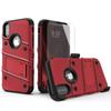 ZIZO Bolt Series for iPhone X Case Military Grade Drop Tested with Screen Protector, Kickstand and Holster iPhone Xs RED Black view 3