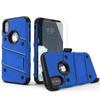 Zizo Bolt Series Compatible with iPhone X Case Military Grade Drop Tested with Screen Protector, Kickstand and Holster iPhone Xs Blue Black view 2