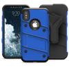 Zizo Bolt Series Compatible with iPhone X Case Military Grade Drop Tested with Screen Protector, Kickstand and Holster iPhone Xs Blue Black view 4