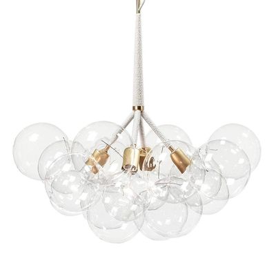 Aiwen Artistic Modern Chandeliers Chandelier Pendant with 4 Lights in 12 Glass Bubble Design Modern Home Ceiling Light Fixture Flush Mount Pendant Light Chandeliers Lighting (White(4 Lights))