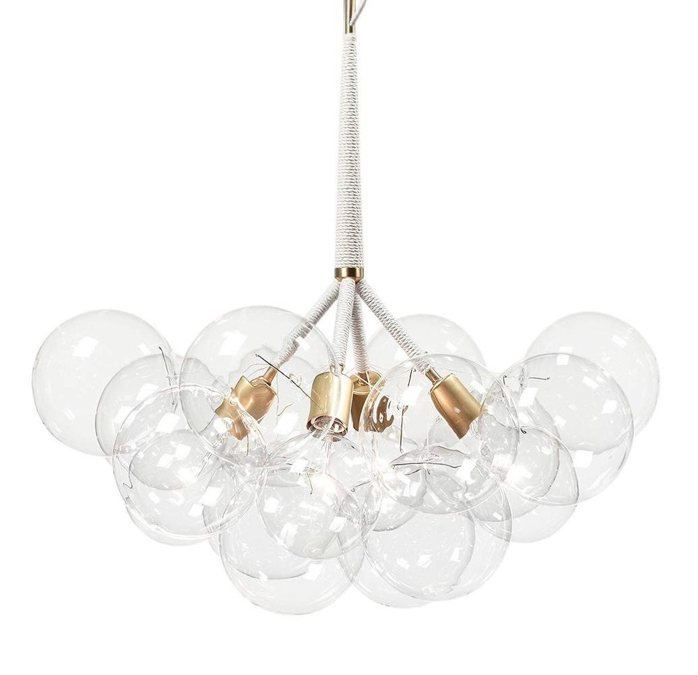 Aiwen Bubble Glass Chandelier Chandeliers Lighting Suspension Light Ceiling Light Pendant Lamp Ceiling Mount 4 Lights with 12 Bubble Glass (Bulbs Not Included)