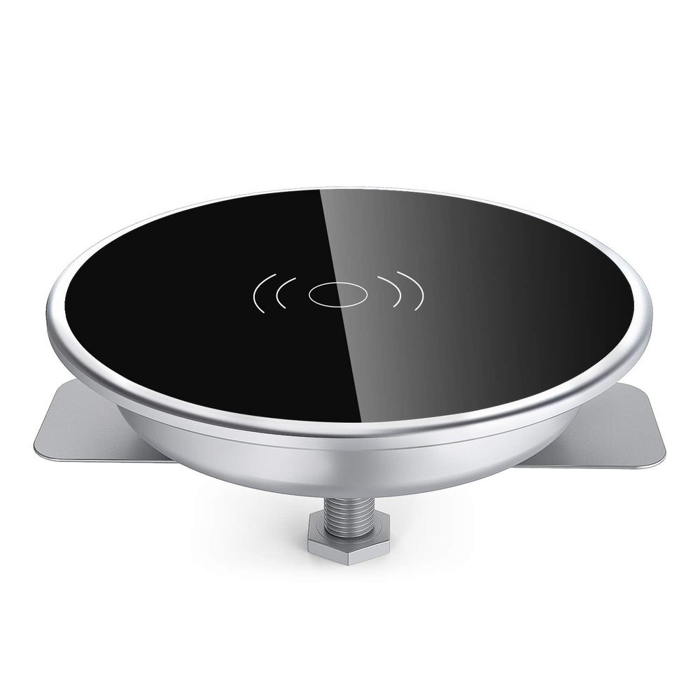 Recessed Desk Wireless Charger,15W Fast Flush Mount Phone Qi Charging Pad