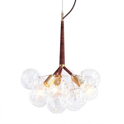 Aiwen Bubble Glass Chandelier Lighting Suspension Light Ceiling Light Pendant Lamp Pendant Light 3 Lights in 9 Glass Ball Feature Modern Simple Home Ceiling Light Fixture (Bulbs Not Included)