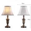 LIN XIAO HAO mayu Retro Desk Lamp E27 Minimalist Button Switch European Bedroom Bedside Metal Linen Lamp Cover Table Lamp Bronze Finish view 2