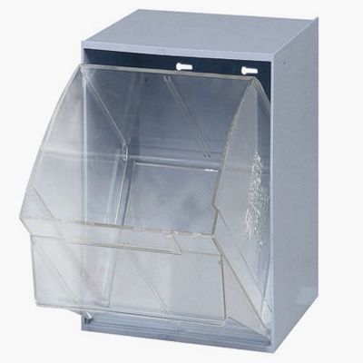 QUANTUM STORAGE SYSTEMS QTB301GY 1 Drawers Tip Out Cabinet Part Organizer Gray 14" H x 12" W x 12" D