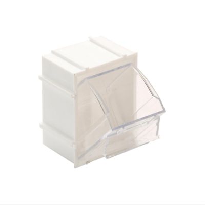 Quantum QTB409 Clear 2-Inch by 2-1/2-Inch by 2-3/4-Inch Tip Out Bin System, White, Case of 9
