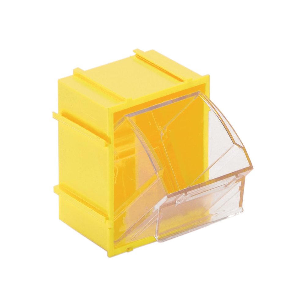 Quantum QTB409 Clear 2-Inch by 2-1/2-Inch by 2-3/4-Inch Tip Out Bin System, Yellow, Case of 9