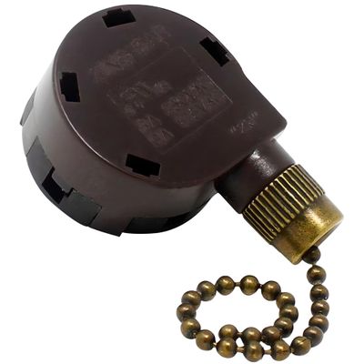 ZE-268S5 ZH 4 Speed 5 Wire Pull Chain Ceiling Fan Switch Replacement Repair Kit 4 Way 5 Position Rotary Motor Controller 6A 125VAC 3A 250VAC for Fans and Appliances - Bronze Finish
