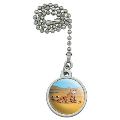 GRAPHICS & MORE Cheetah Africa Savannah Ceiling Fan and Light Pull Chain
