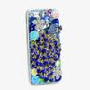 STENES Bling Case Compatible with iPhone 8 Plus Case - 3D Handmade Luxury Series Crystal Luxury Peacock Butterfly Flowers Sparkle Rhinestone Cover Retro Bows - Blue view 1