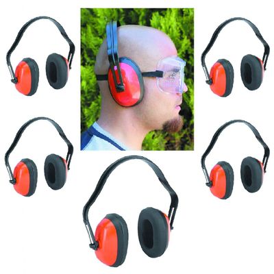 New Pack of 5 Ear Muffs Piece Loud Sound Hearing Protection Excavator Tractor Mechanic Certification Quality Comfortable Ware Dust Sanitary Protective Gear Hurricane Rebuild Hazardous Construction
