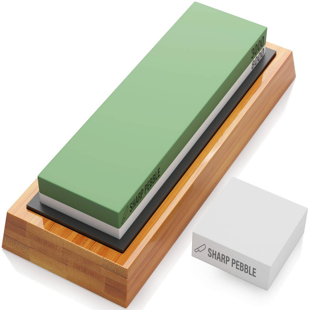 Sharp Pebble Whetstone Sharpening Stone 3000/8000 - with Flattening Stone