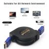 Retractable HDMI Cable Super Speed 1 M/1.8M 3 in 1 3D + 90/270 Male to Female Adapter Converter (6ft(1.8M)) view 3