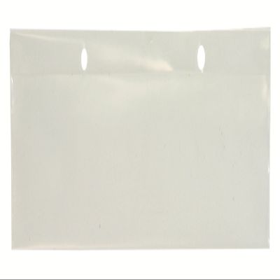 Quantum LBL2X8 Identification Label Holder for Dividable Container Commercial Wire Shelving Hanging Basket | Fits DG91025, DG91035, DG92035 and DG93030 | 8"W x 2"H, Clear, Polyethylene (Pack of 6)
