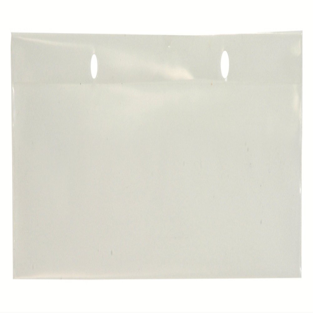 Quantum LBL2X8 Identification Label Holder for Dividable Container Commercial Wire Shelving Hanging Basket | Fits DG91025, DG91035, DG92035 and DG93030 | 8"W x 2"H, Clear, Polyethylene (Pack of 6)