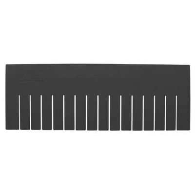 Quantum DL93080CO Conductive Long Divider Accessory Compatible with DG92050CO Grid Storage Bin for Industrial Warehouse Factory Hardware Store Electronic and Garage Shop | Black, Plastic (Pack of 6)